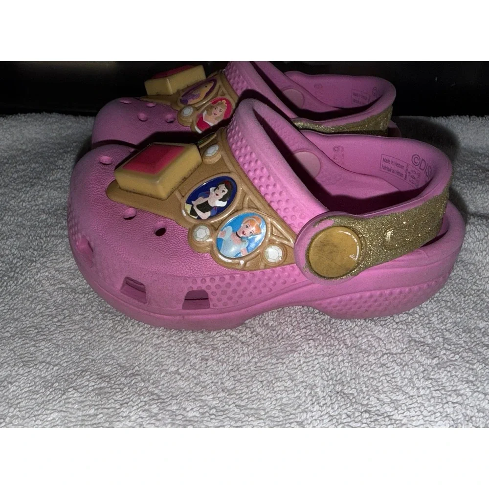 Girls Disney Princess Crystal Pink Crocs Size‎ Child 4